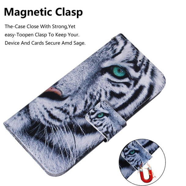 Painting Pattern Coloured Drawing Horizontal Flip Leather Case with Holder & Card Slots & Wallet for Google Pixel 3a XL(Tiger)