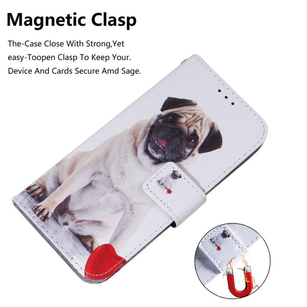 Painting Pattern Coloured Drawing Horizontal Flip Leather Case with Holder & Card Slots & Wallet for Google Pixel 3a(Pug)