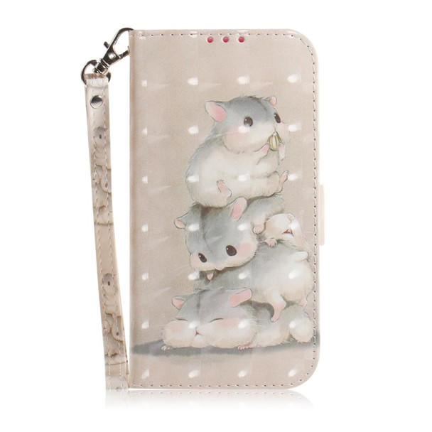 3D Painting Three Squirrels Pattern Coloured Drawing Horizontal Flip Leatherette Case for Google Pixel 3a, with Holder & Card Slots & Wallet