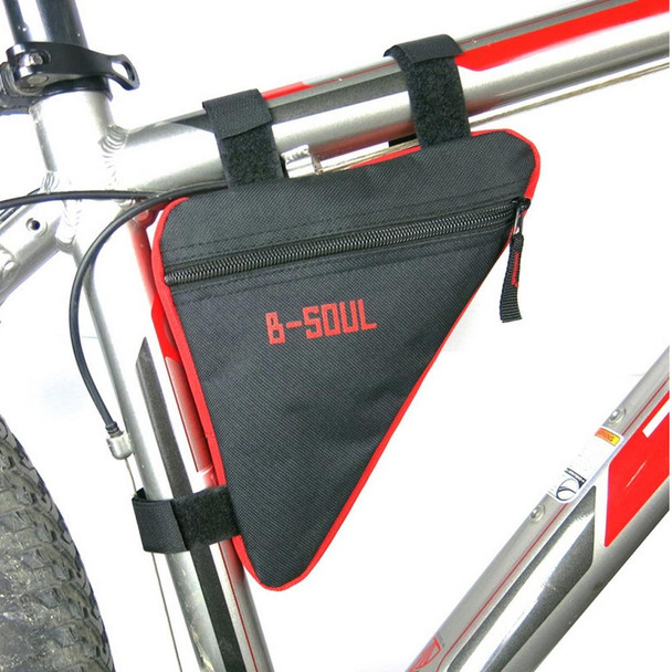 Triangle Bike Bag Front Tube Frame Cycling Bicycle Bags Waterproof MTB Road Pouch Holder Saddle(Black)