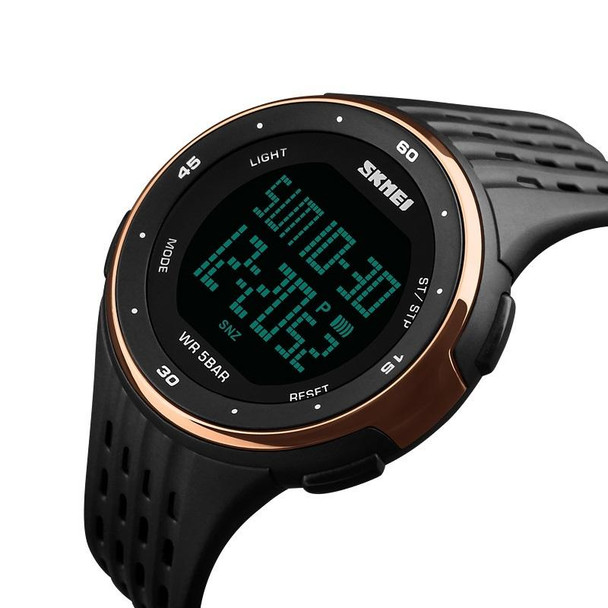 SKMEI 1219 Men Multi-Function Electronic Watch Outdoor Sports Watch(Rose Gold)