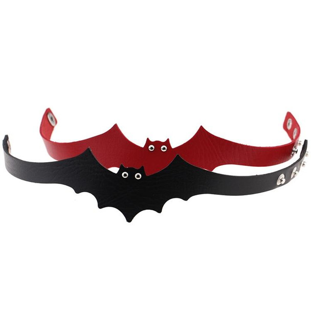 3 PCS  European and American Style Popular Bat Styling Leatherette Necklace Collar, Random Color Delivery