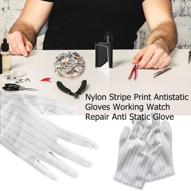 10 Pairs Anti-static Stripe Plastic Gloves, SizeFree Size