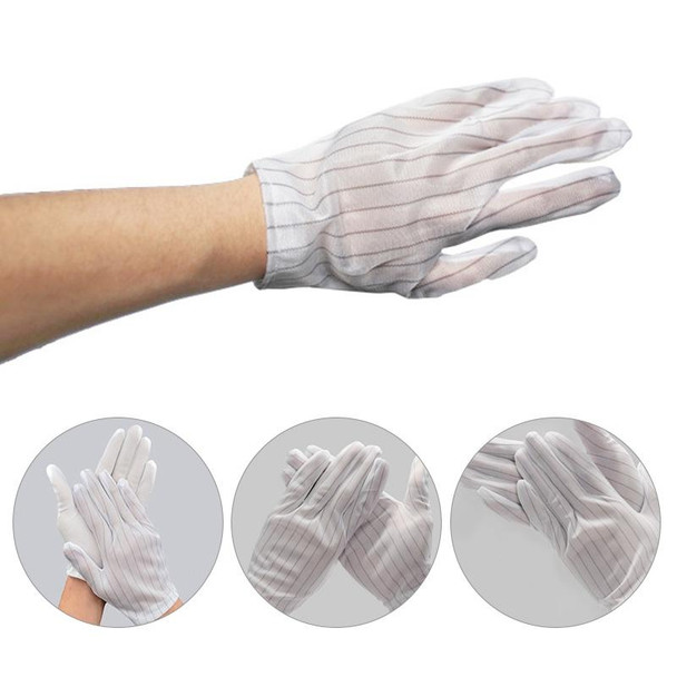 10 Pairs Anti-static Stripe Plastic Gloves, SizeFree Size