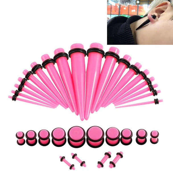 36PCS Unisex Acrylic Ear Expansion Ear Extender 14G-00G Accessories Set(Pink)