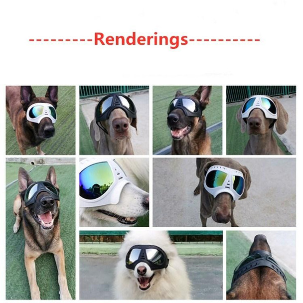 Pet Mask Glasses Waterproof And Snowproof Soft Frame Goggles Dog Supplies Sunglasses(White)