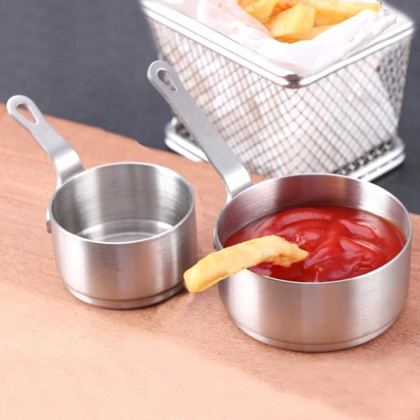 Stainless Steel Sauce Handle Mini Pot Seasoning Tools, Size:L(Silver)