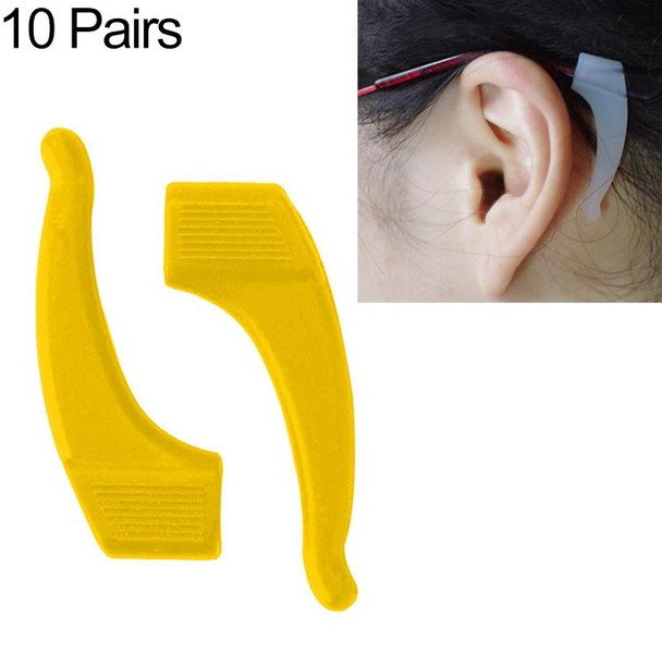10 Pairs Glasses Non-slip Cover Ear Support Glasses Foot Silicone Non-slip Sleeve(Yellow)