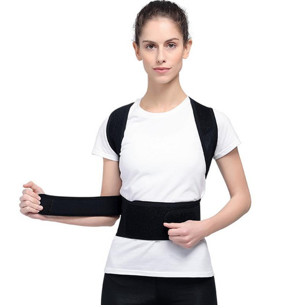 Kyphosis Correction Belt Spine Back Fixation Belt Correction Clothing, Size:M(Black)