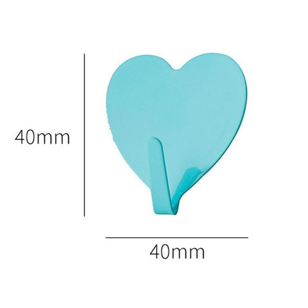 10 PCS Love Heart Hook Stainless Steel Heart Shaped Room Decoration Hook(Light Green)