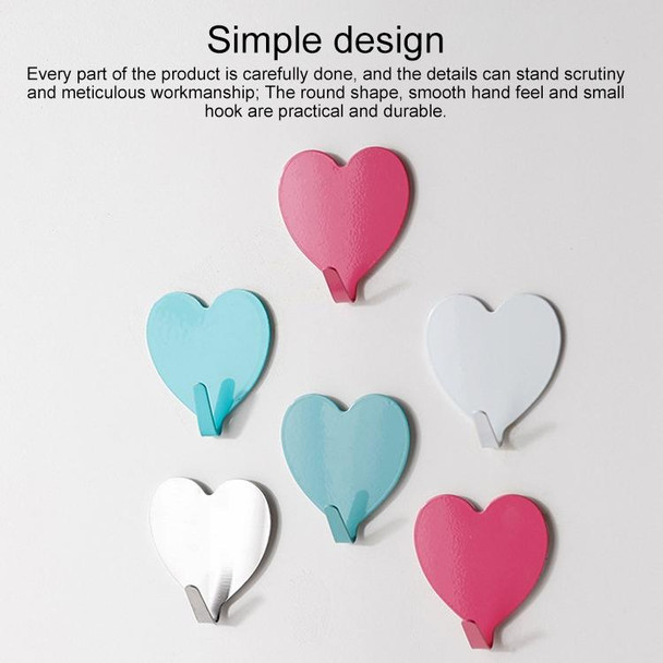 10 PCS Love Heart Hook Stainless Steel Heart Shaped Room Decoration Hook(Stainless Steel Color)