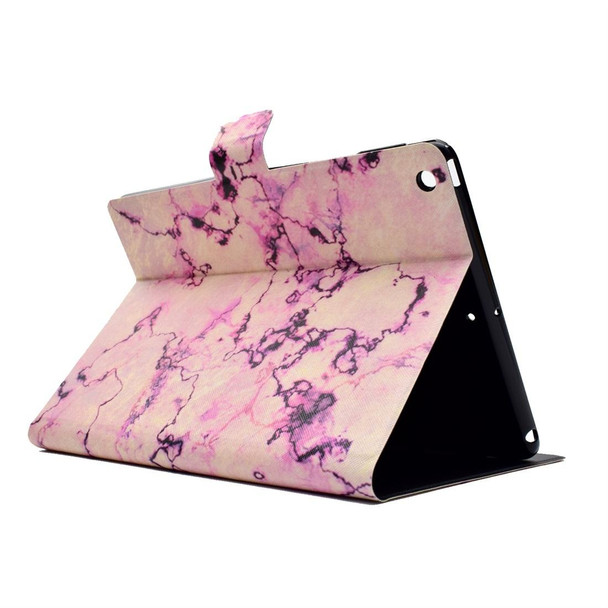 iPad 9.7 (2017) TPU Horizontal Flip Leather Case with Holder & Card Slot & Sleep / Wake-up Function(Pink Marble)