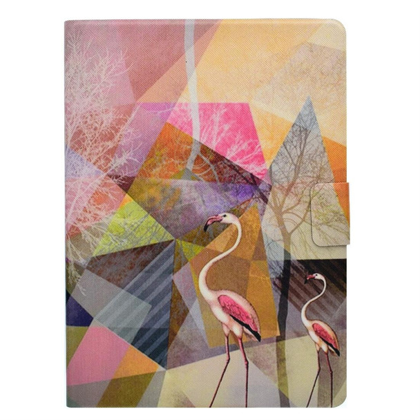 iPad 9.7 (2017) TPU Horizontal Flip Leather Case with Holder & Card Slot & Sleep / Wake-up Function(Flamingo)