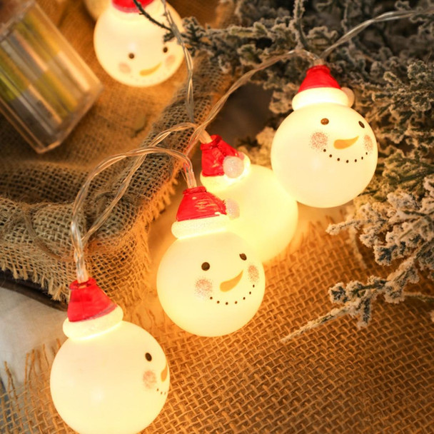 3m Snowman LED Holiday String Light, 20 LEDs USB Plug Warm Fairy Decorative Lamp for Christmas, Party, Bedroom (Warm White)