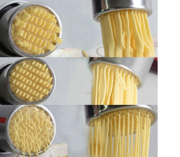 Household Stainless Steel Pasta Machine Small Manual Pasta Machine Multi-function Noodle Machine, Style:Noodle Machine + 7 PCS Mould
