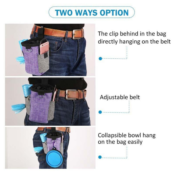 Pet Training Waist Bag With Belt Portable Outing Training Pet Snack Bag, Specification: Waist Bag+Folding Bowl