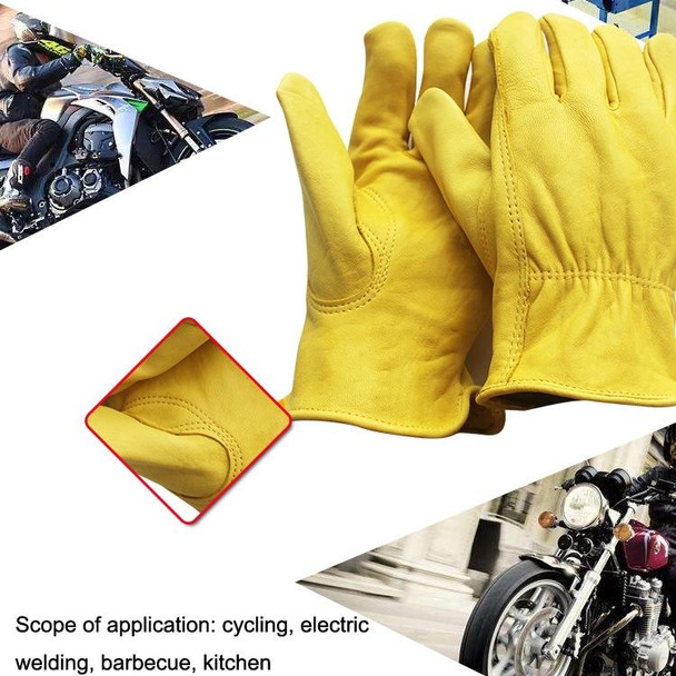 1 Pair JJ-5002 Outdoor Riding Gardening Genuine Leatherette Safety Gloves, Size: XL