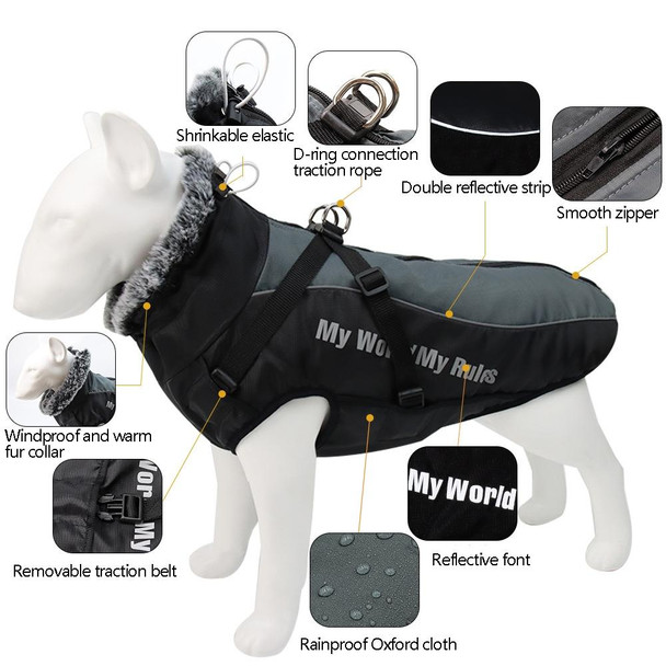 BL-683 Keep Warm Reflective Dog Clothes, Size: XL(Gray)