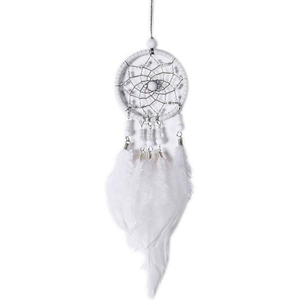 Mini Creative Dreamcatcher Crafts Hollow Wind Chime Car Hanging Decoration(White)