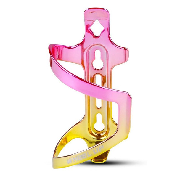 WHEEL UP Colorful Bicycle Bottle Cage Two-Color Aluminum Alloy Bottle Cage Riding Equipment(Golden pink)