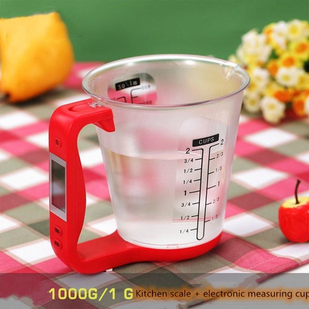 1000g / 1g Kitchen Electronic Scales Electronic Measuring Cup Baking DIY Measuring Tool(Red)