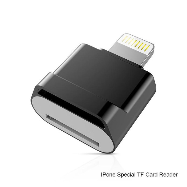 MicroDrive 8pin To TF Card Adapter Mini iPhone & iPad TF Card Reader (Black)