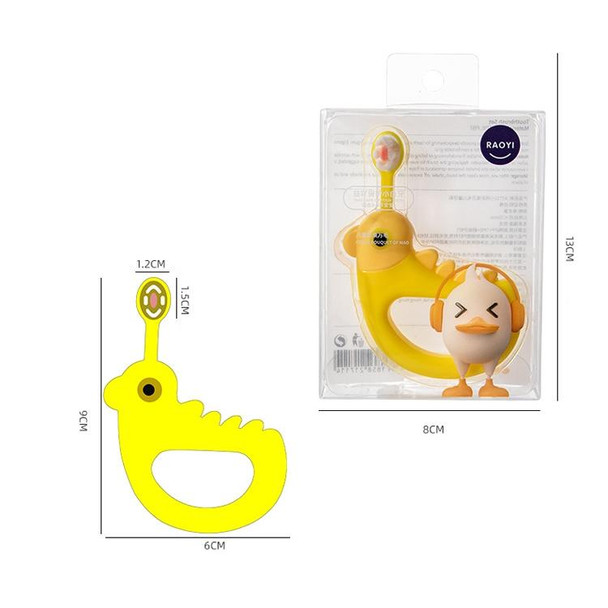 2 PCS RAOYI Cartoon Small Yellow Chicken Soft Hair Toothbrush(Yellow)