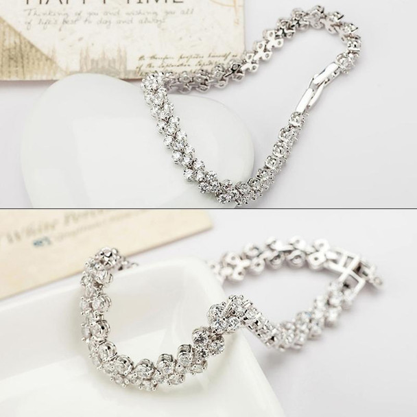 18cm Fashion Zircon Encrusted Roman Bracelets Platinum-plated Bracelet Jewelry