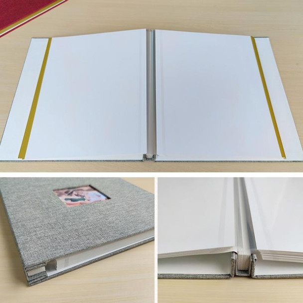 10 Inch 20 Pages/40P Cloth Photo Album Self-Adhesive DIY Laminated Photo Album(Red)