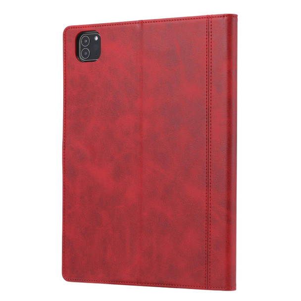 Calf Texture Double Fold Clasp Horizontal Flip Leatherette Case with Photo Frame & Holder & Card Slots & Wallet - iPad Air 2022 / 2020 10.9(Red)