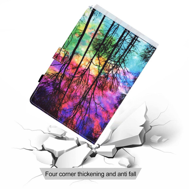 iPad Air 2022 / 2020 10.9 Colored Drawing Pattern Horizontal Flip PU Leather Case with Holder & Card Slot & Anti-skid Strip(Forest)