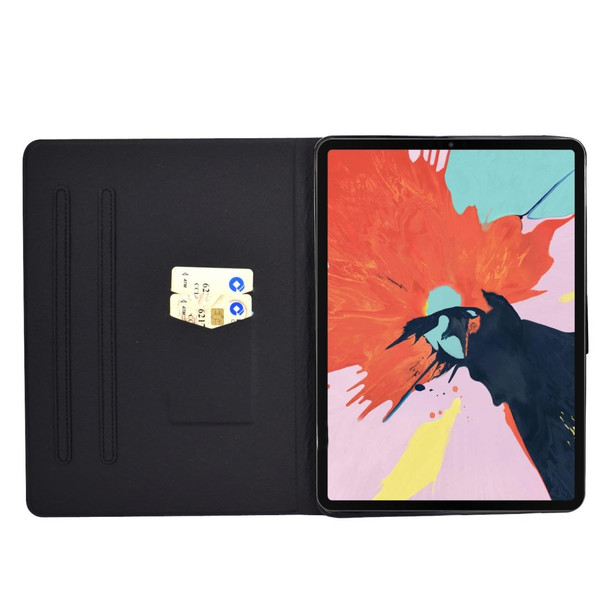 iPad Air 2022 / 2020 10.9 Electric Pressed Colored Drawing Horizontal Flip Leather Case with Holder & Card Slots & Sleep / Wake-up function(Blue Eyed Cat)