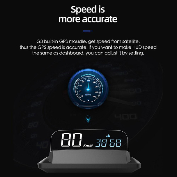 H400G Car 3.5 inch GPS Mode HUD Head-up Display Support Speed / Time / Distance Display