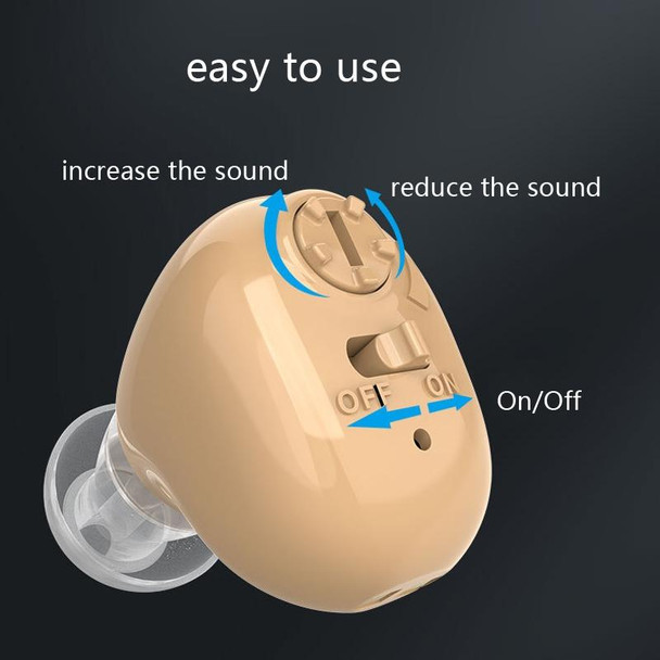 Elderly Sound Amplifier Portable Ear Canal Rechargeable Hearing Aid, Specification: US Plug(Skin Color)