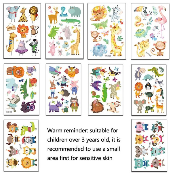 30 PCS Cartoon Animal ChildrenTemporary Tattoo Sticker(WK-042)