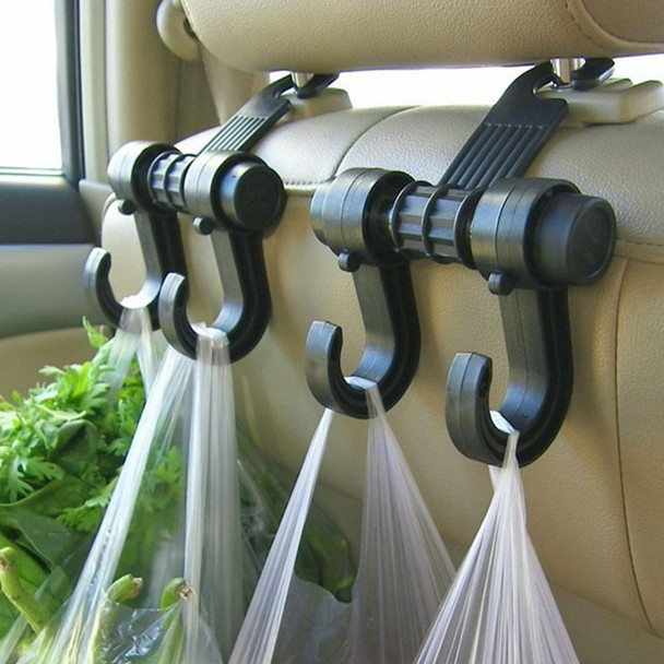 KANEED 2 PCS Car Vehicle Multi-functional Seat Headrest Bag Hanger Hook Holder Seat Headrest Hanger Hanging Holder Double Hooks