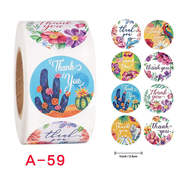 10 PCS  Roll Seal Sticker Thank You Sticker Flower Decoration Sticker Label, Size: 2.5cm / 1inch(A-59)