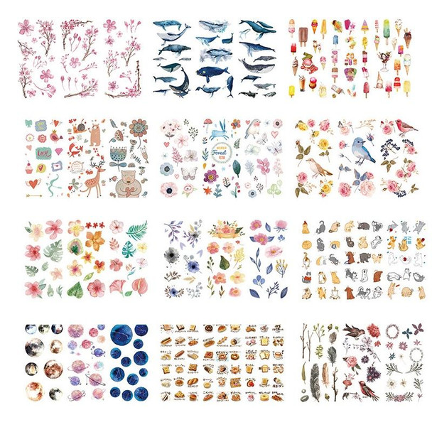 10 Sets DFGFGTZ Japanese Paper Hand Account Cartoon Material Sticker(Planet)