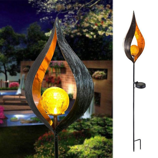 Solar Flame Light LED Iron Art Outdoor Garden Lawn Decorative Ground Plug Light Landscape Lamp(Style 2)