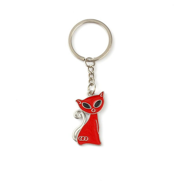 10 PCS Metal Paint Key Ring Car Pendant(Red)