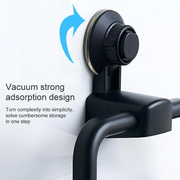 3 PCS Multifunctional Toilet Suction Cup Towel Ring Rack(Black)