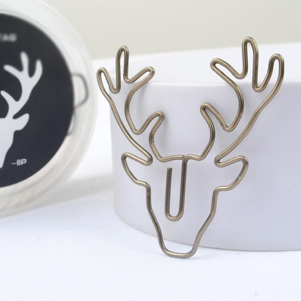 8 PCS/Set Deer Head Paper Clip Shaped Paper Clip Creative Shape Pin Bookmark