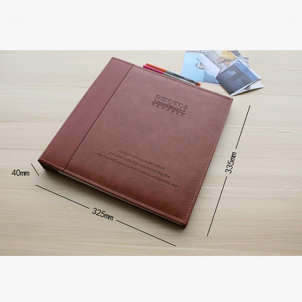 12 Inch 20 Pages/40P PU Leatherette Photo Album Self-Adhesive Souvenir Album DIY Laminated Photo Album(Jujube Red)