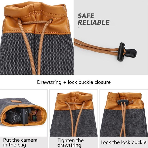 S.C.COTTON Liner Bag Waterproof Digital Protection Portable SLR Lens Bag Micro Single Camera Bag Photography Bag, Colour: Carbon Black L