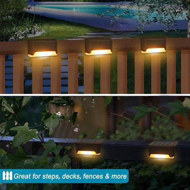 12 PCS Solar Powered LED Outdoor Stairway Light IP65 Waterproof Garden Lamp, Warm White Light(Black)