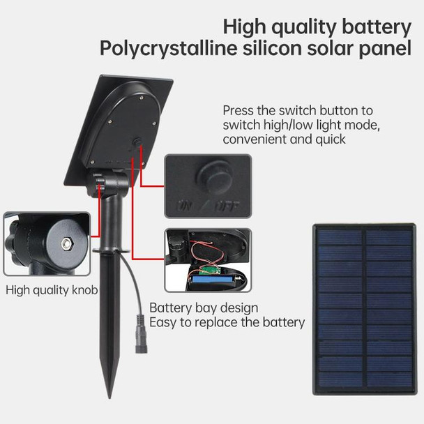 3W One for Three Solar Spotlight Outdoor IP65 Waterproof Light Control Induction Lawn Lamp, Luminous Flux: 300-400lm (RGB Cyclic Fixation)