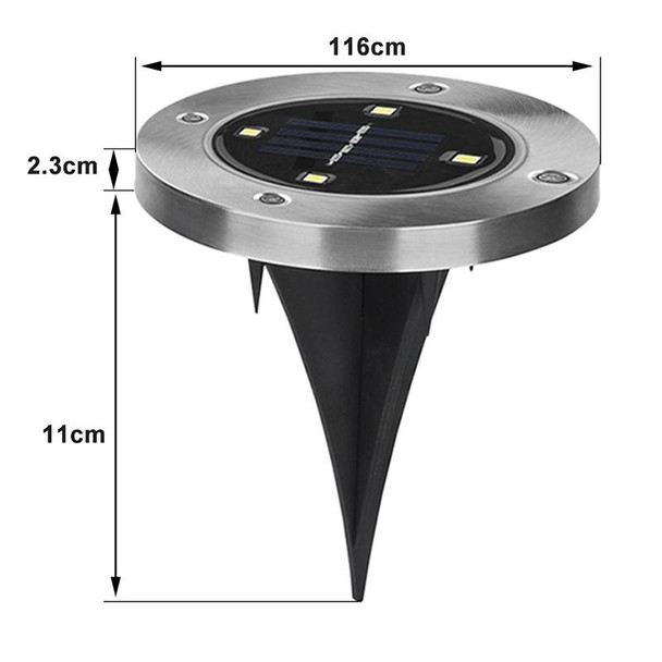 2 PCS 4 LEDs IP44 Waterproof Solar Powered Buried Light, SMD 5050 Under Ground Lamp Outdoor Path Way Garden Decking LED Light