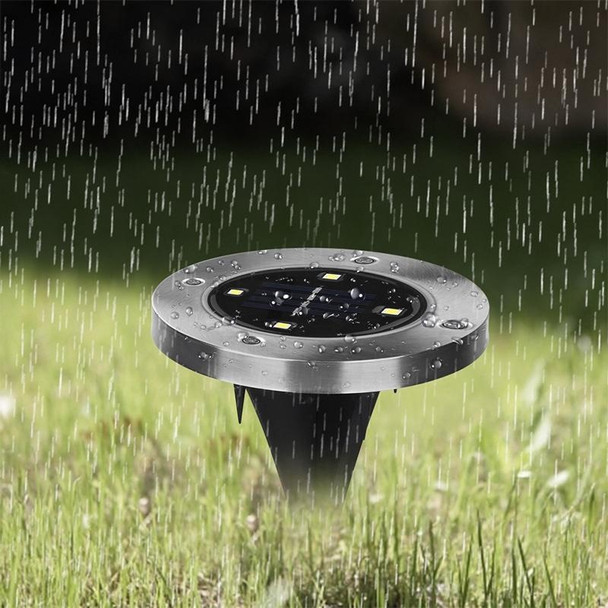 2 PCS 4 LEDs IP44 Waterproof Solar Powered Buried Light, SMD 5050 Under Ground Lamp Outdoor Path Way Garden Decking LED Light