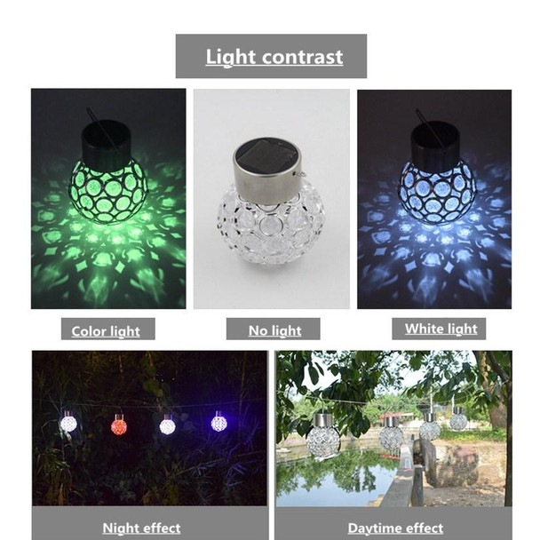 2 PCS Solar Hollow Ball Pendent Lamp Decorative Garden Light(Colorful Light)