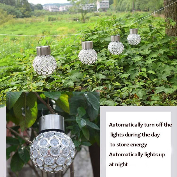 2 PCS Solar Hollow Ball Pendent Lamp Decorative Garden Light(Colorful Light)